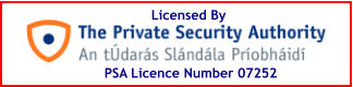 PSA Licence Number 07252 Licensed By